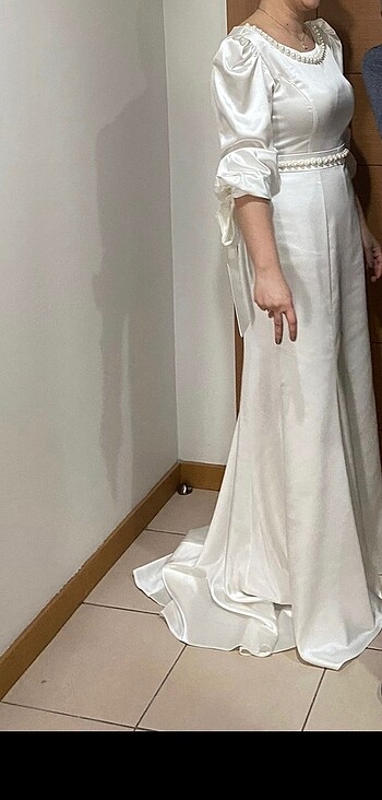 Diğer İnci detaylı nişan Bride elbise