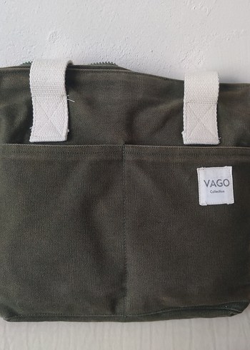 Beden haki Renk Vago collection fermuarlı kanvas çanta