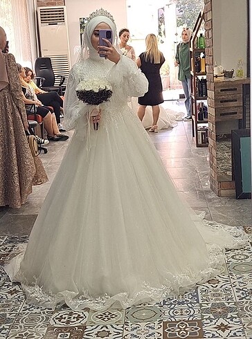 Tesettür Nisanur gelinlik - Görsel 6