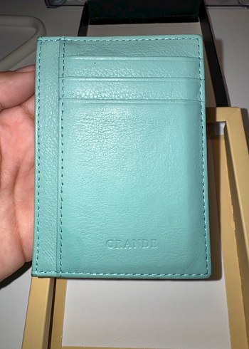 Grande hakiki deri cüzdan/kartlık su yeşili - Görsel 2