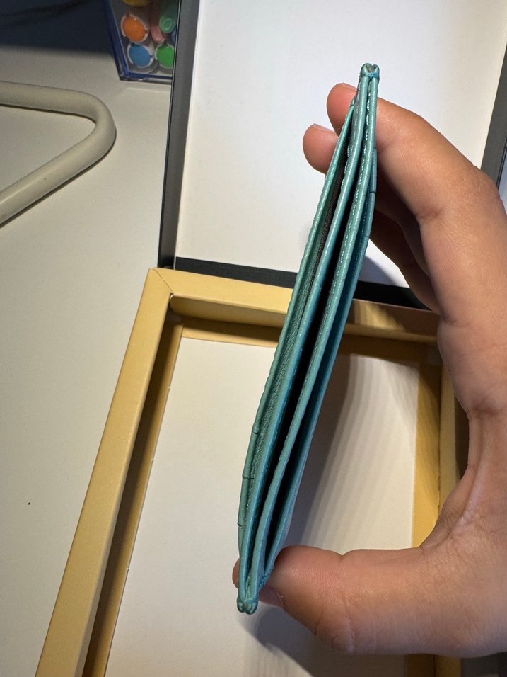 Grande hakiki deri cüzdan/kartlık su yeşili - Görsel 4