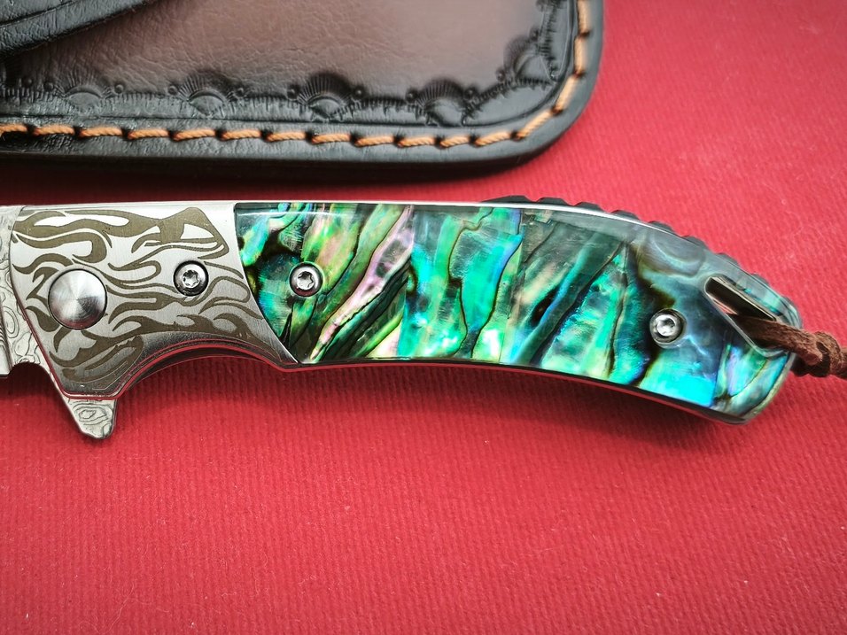 PASLANMAZ SUN MAİ DAMASCUS -  ABOLON KABZE  & GÜMÜŞ KAPLAMA - Görsel 4