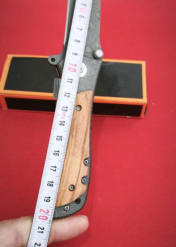 DAMASCUS DESEN   TİTANYUM KAPLAMA  & AĞAÇ KABZE - Görsel 4