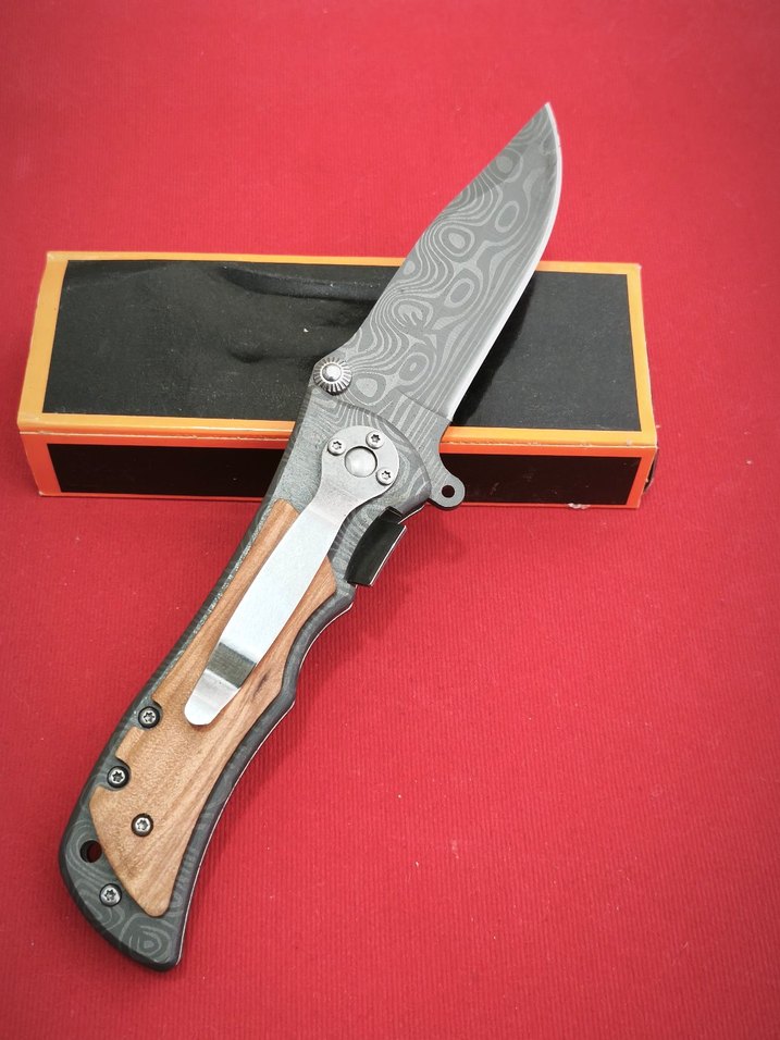 DAMASCUS DESEN   TİTANYUM KAPLAMA  & AĞAÇ KABZE - Görsel 3