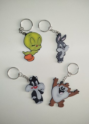 Renkli Zincir Detaylı Gotik Kadın Anahtarlık - Görsel 4