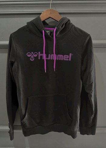 Hummel Kapüşonlu Mor Baskılı Sweatshirt