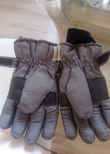 Gri Kahverengi Biker Tarzı Erkek Eldiveni - Görsel 5