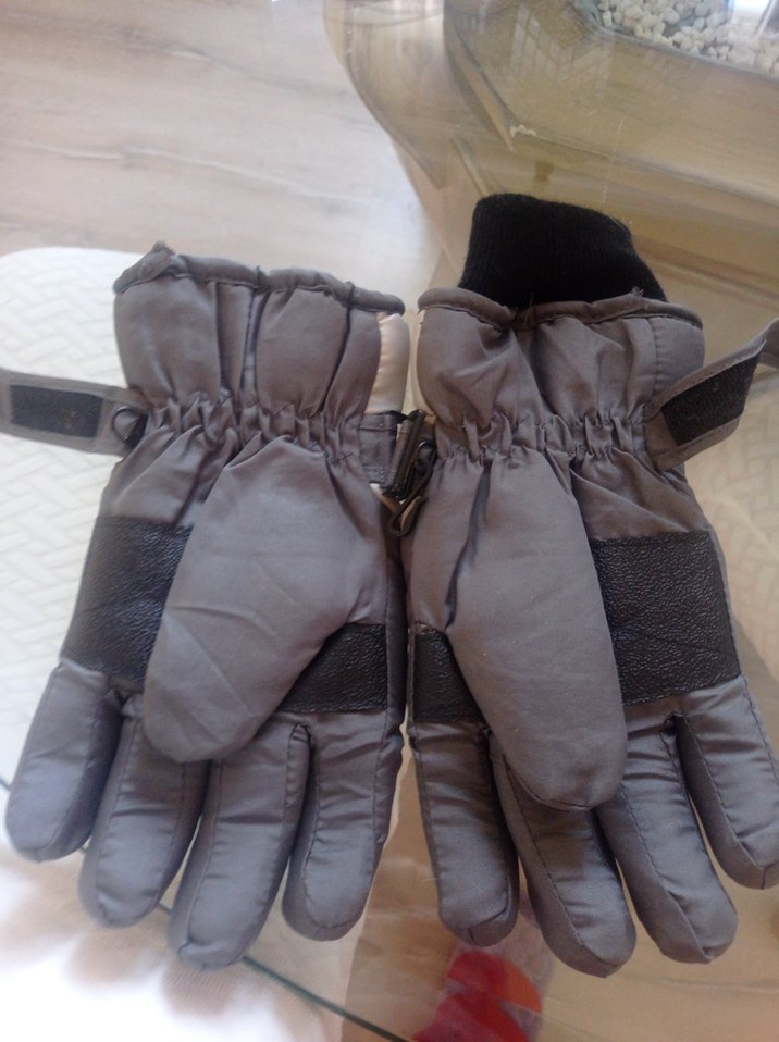 Gri Kahverengi Biker Tarzı Erkek Eldiveni - Görsel 2