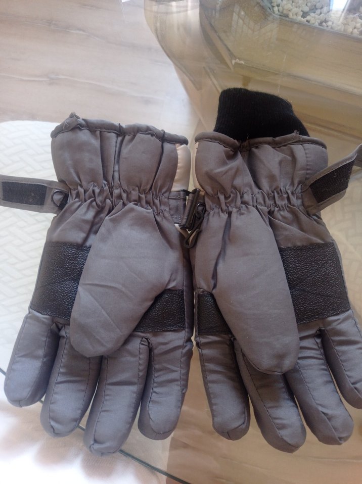 Gri Kahverengi Biker Tarzı Erkek Eldiveni - Görsel 5