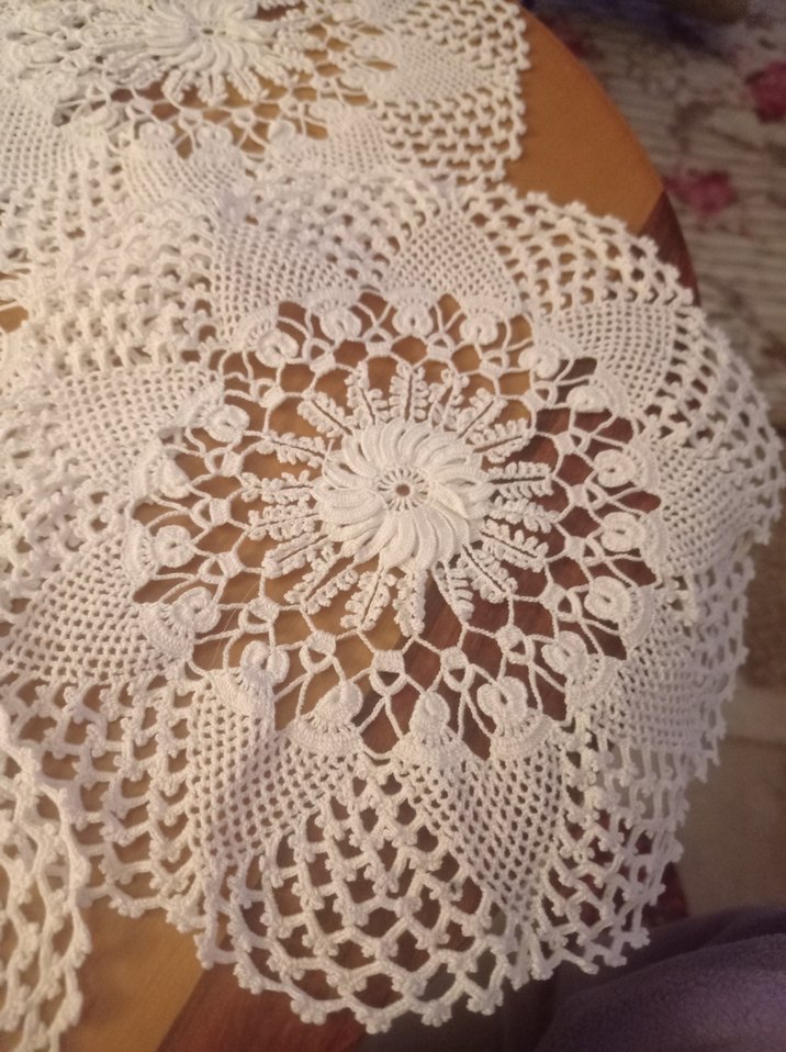 Bohem Tarz Beyaz El Örgüsü Dantel  Örtüs - Görsel 3