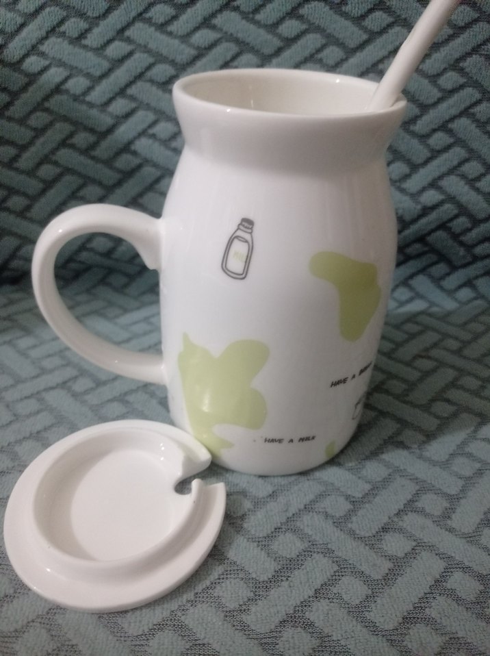 Beyaz porselen Milk Yazılı Kupa - Görsel 5