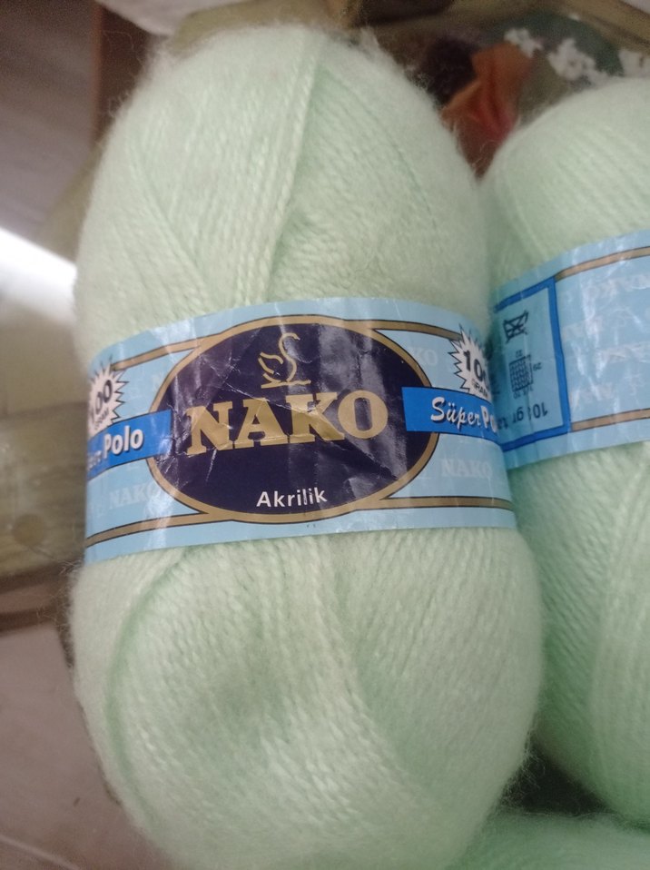 fıstık yeşili el örgüsü hırka ipleri ile - Görsel 3