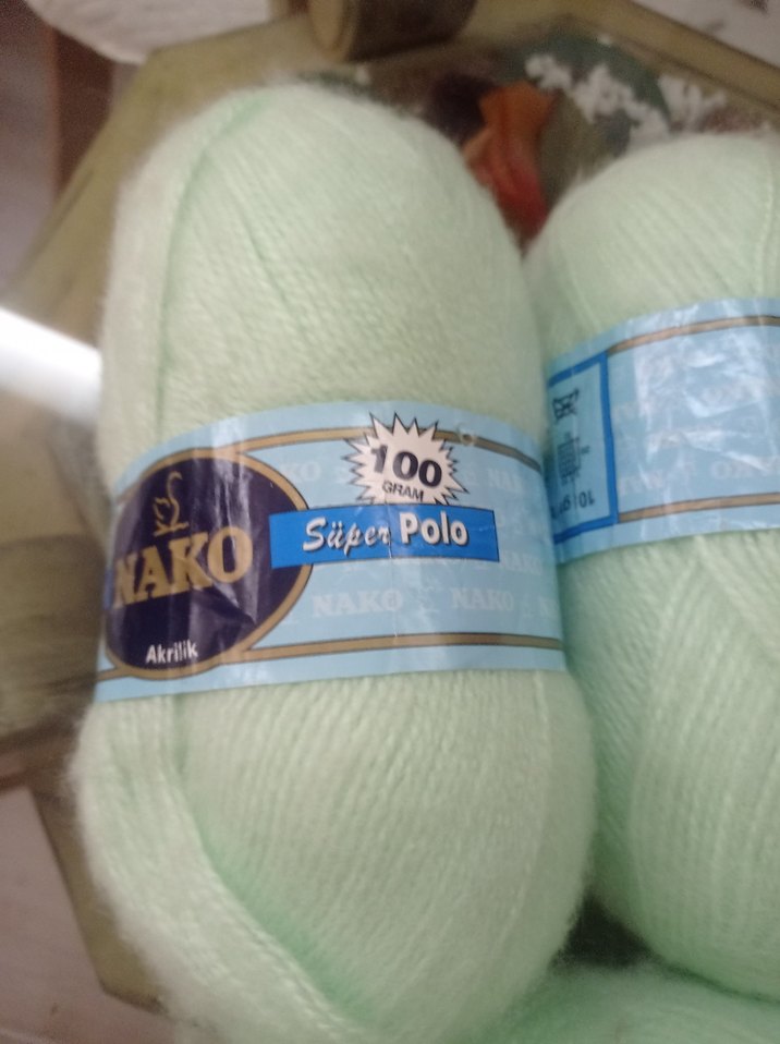 fıstık yeşili el örgüsü hırka ipleri ile - Görsel 5