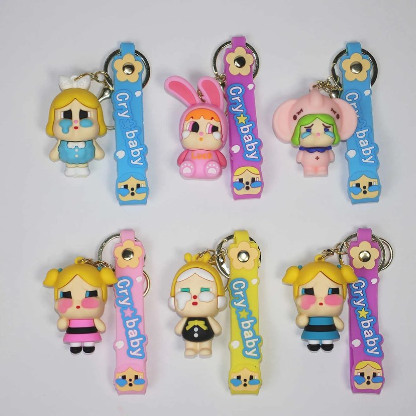 Pastel Pembe Crybaby Figür Anahtarlık Seti - Görsel 2