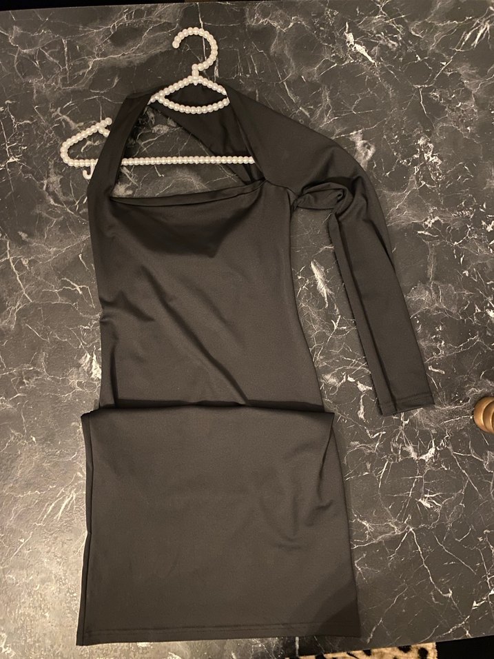 Orjinal Zara Şık Elbise,Tek Omuz Siyah-M - Görsel 3