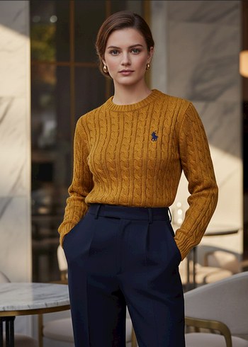 Ralph Lauren Yeni,Kullanılmamış Kazak-Hardal Rengi,S - Görsel 2