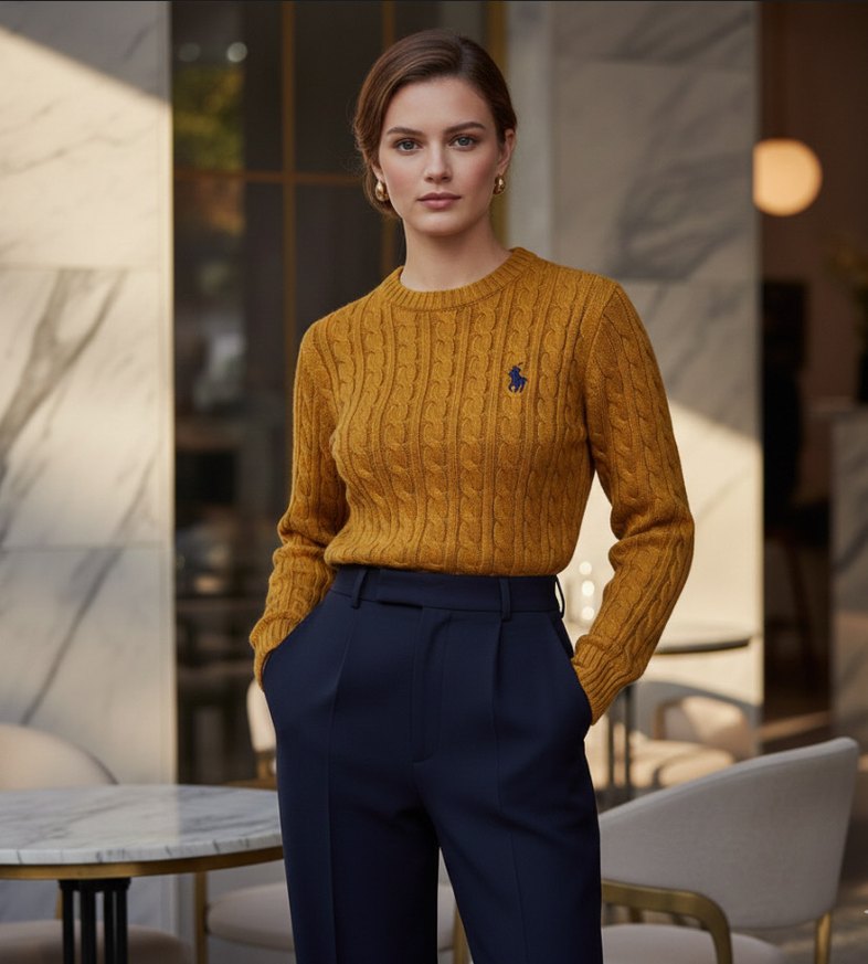 Ralph Lauren Yeni,Kullanılmamış Kazak-Hardal Rengi,S - Görsel 2