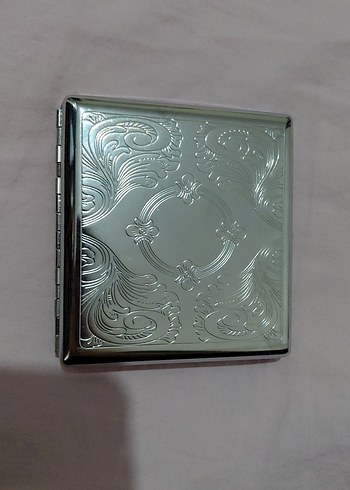 Diğer Vintage Cicek Desenli Gumus Metal Sigara Kutusu