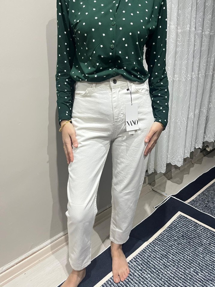 kırem yumuşak kot Kadın Pantolon - Görsel 2