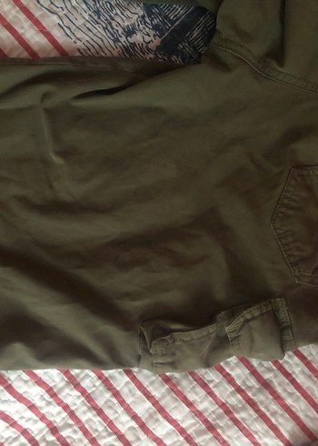 Kadın Haki Kumaş Kemerli Bol Kesim Pantolon - Görsel 4