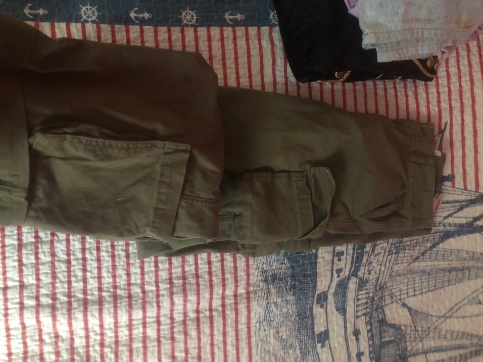 Kadın Haki Kumaş Kemerli Bol Kesim Pantolon - Görsel 2