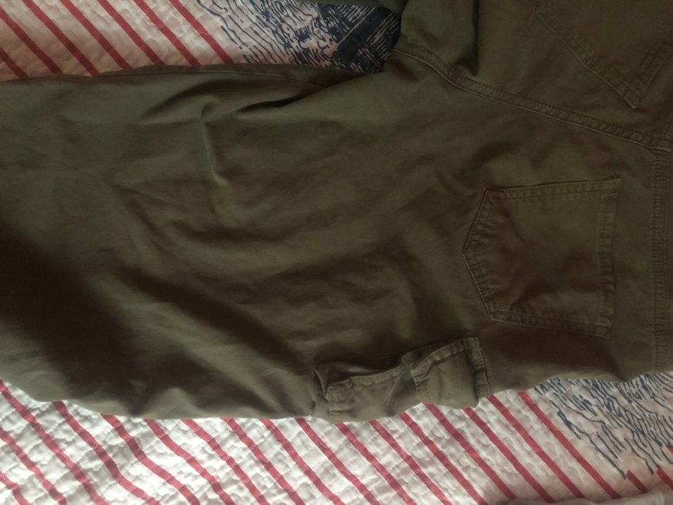 Kadın Haki Kumaş Kemerli Bol Kesim Pantolon - Görsel 4