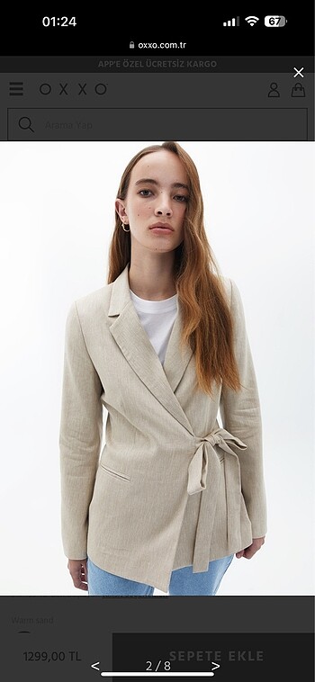 Oxxo Keten Blazer Ceket