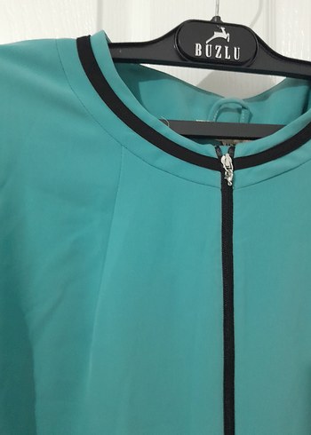 Turkuaz Renk Desenli Ferace - Görsel 4