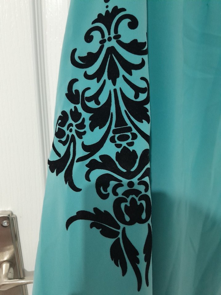 Turkuaz Renk Desenli Ferace - Görsel 3