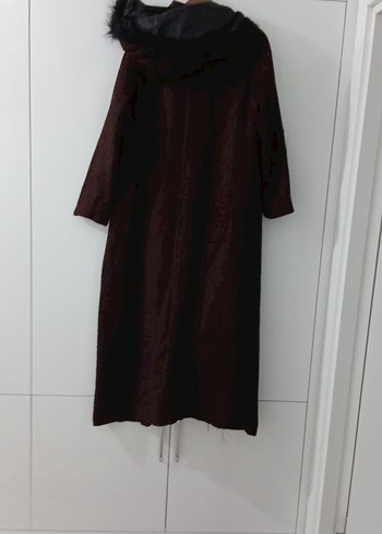 Bordo Süet Kadın Uzun Kaban - Görsel 2