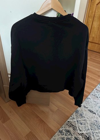 Siyah Baskılı Kadın Sweatshirt - Görsel 2