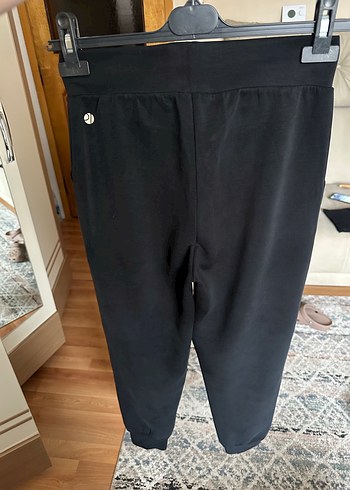 Kadın Siyah Kemerli Rahat Sweatpants - Görsel 2