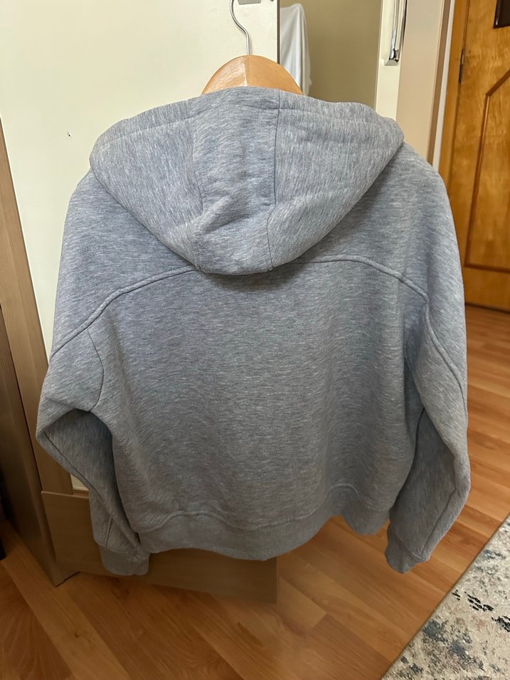 Gri Fermuarlı Kadın Sweatshirt - Görsel 2