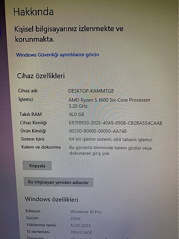 Beden Renk 1660 süper ekran kartlı masaüstü