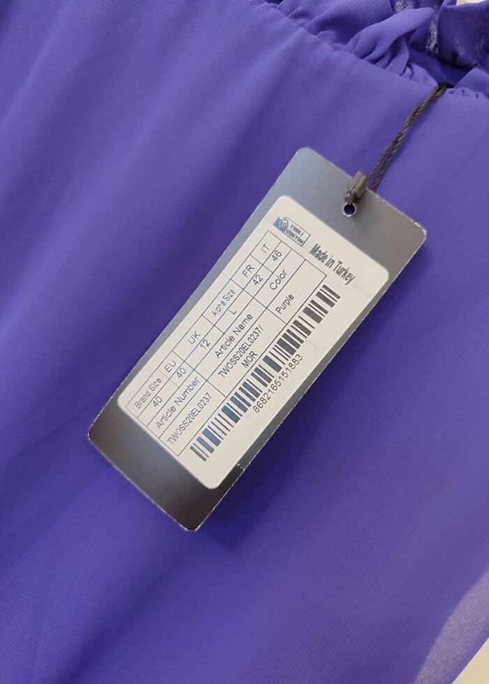 Mor fırfırlı elbise - Görsel 2