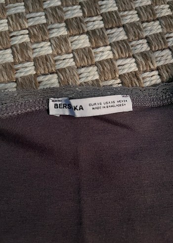 Bershka Bershka gri crop penye üst