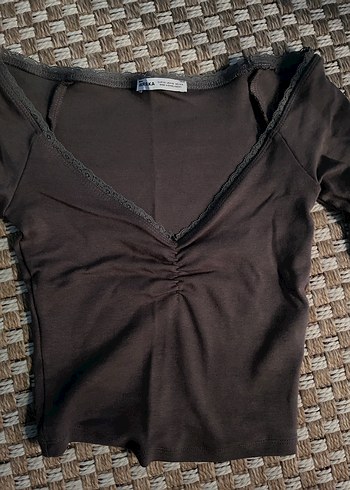 xs Beden Bershka gri crop penye üst