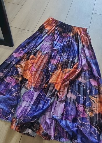 Bohem Tarz Pilili Uzun Bağlama Desenli Etek - Görsel 2