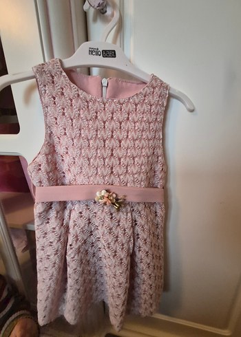 Dantel Detaylı Pembe Kız Çocuk Elbise - Görsel 4