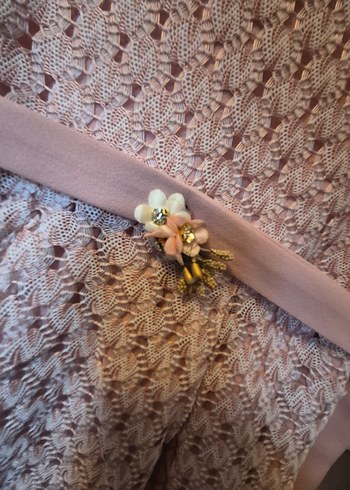 Dantel Detaylı Pembe Kız Çocuk Elbise - Görsel 2