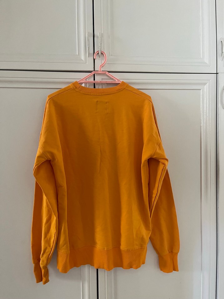 Sarı Cep Detaylı Kadın Sweatshirt - Görsel 2