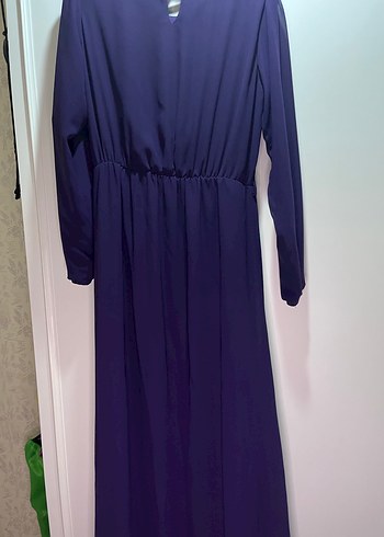 Mor Drapeli Uzun Kadın Elbise - Görsel 4