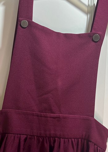 Bordo Uzun Askılı Kadın Tulum - Görsel 3