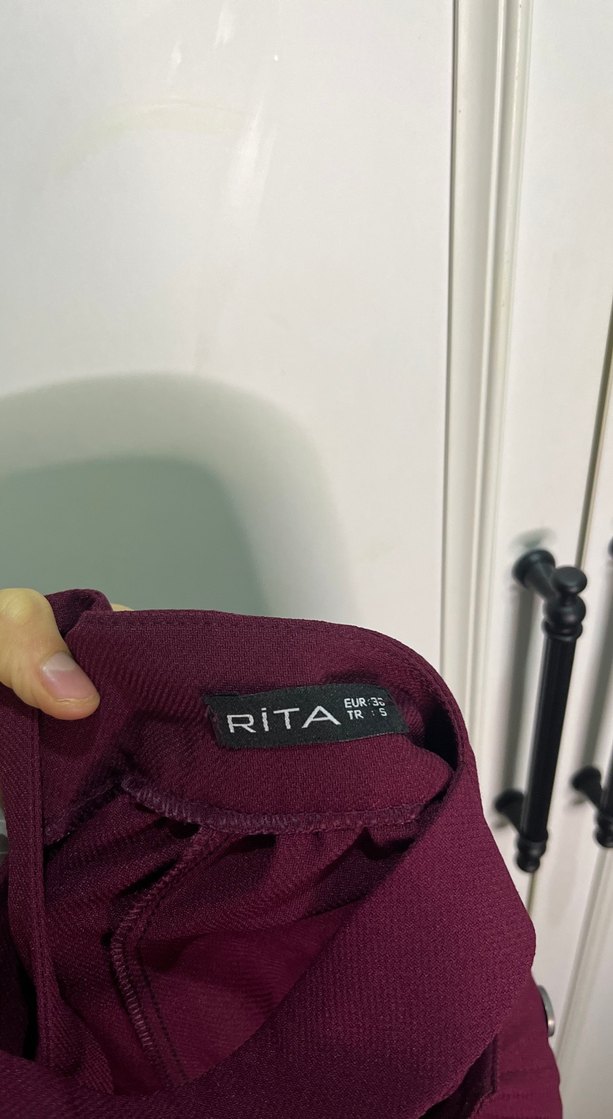 Bordo Uzun Askılı Kadın Tulum - Görsel 4