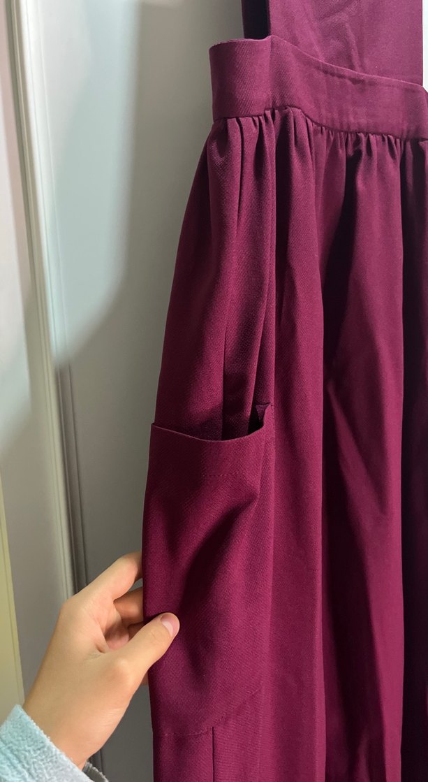 Bordo Uzun Askılı Kadın Tulum - Görsel 2