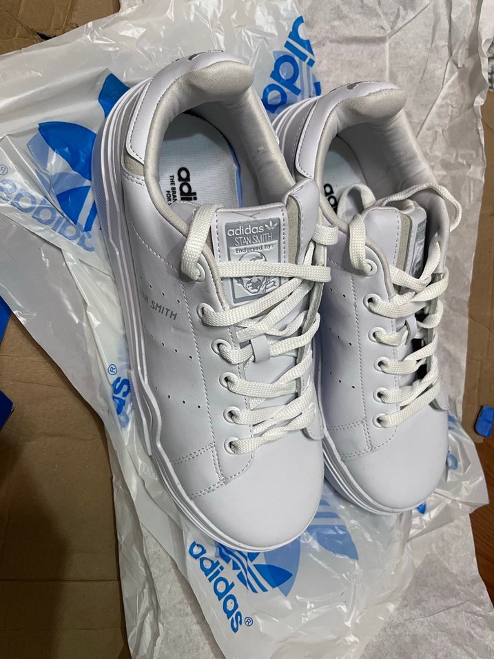 Beyaz Adidas Stan Smith Kadın Spor Ayakkabı - Görsel 4