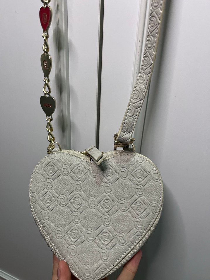Beyaz Yılan Desenli Zincir Detaylı Kadın cüzdan çanta - Görsel 3