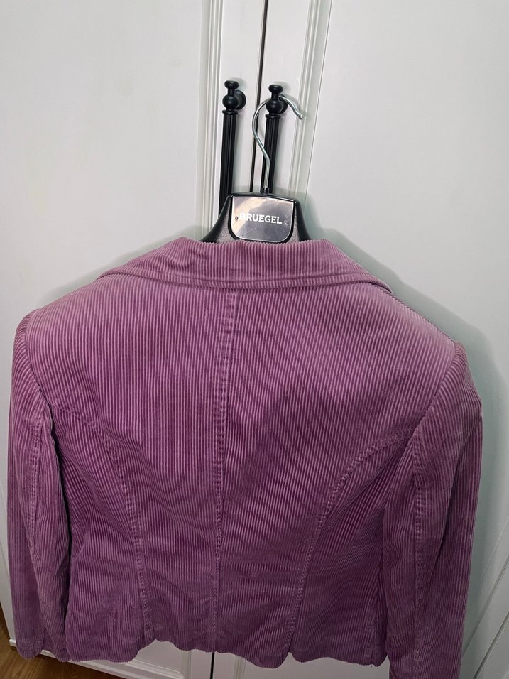 Mor Kadife Düğmeli Kadın Ceket - Görsel 4