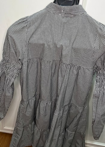 Gri Ekoseli Uzun balon Kollu gömlek - Görsel 3