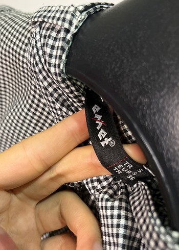 Gri Ekoseli Uzun balon Kollu gömlek - Görsel 2